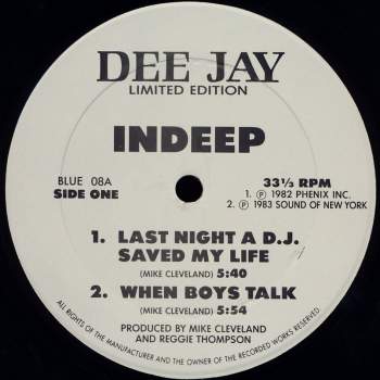 Indeep/ Clark Sisters - Last Night A DJ Saved My Life / You Brought The Sunshine Into My Life