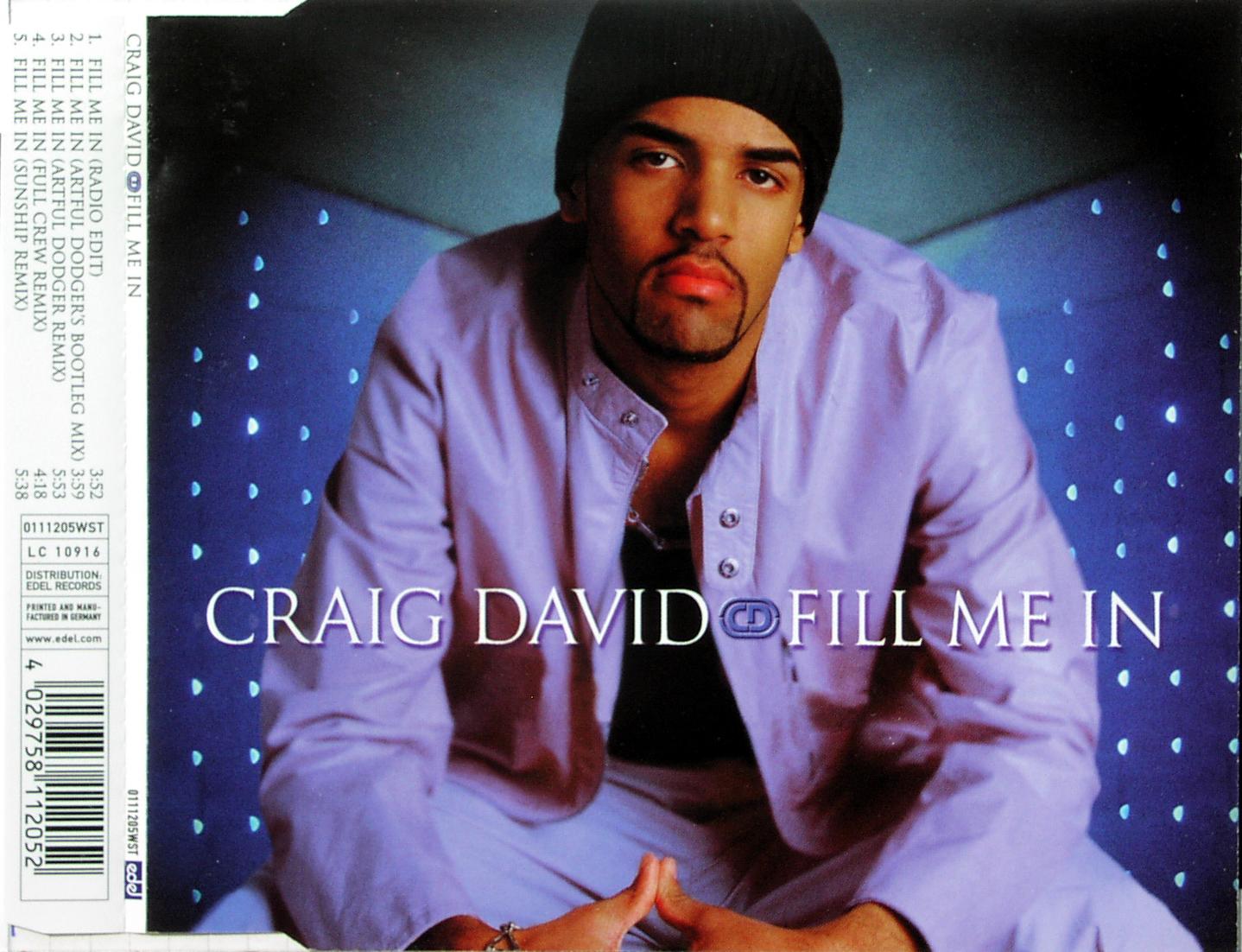DAVID, CRAIG - Fill Me In - Disque CD Maxi