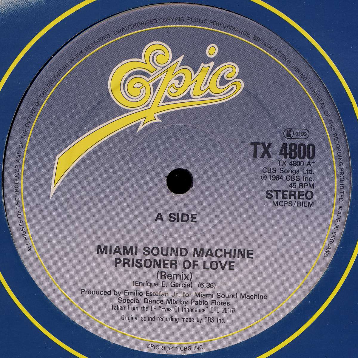 MIAMI SOUND MACHINE - Prisoner Of Love - 12 inch x 1