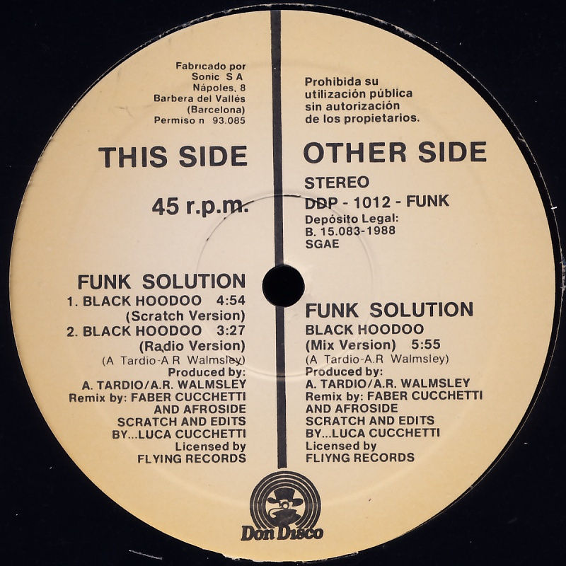 FUNK SOLUTION - Black Hoodoo - Disque Maxi x 1