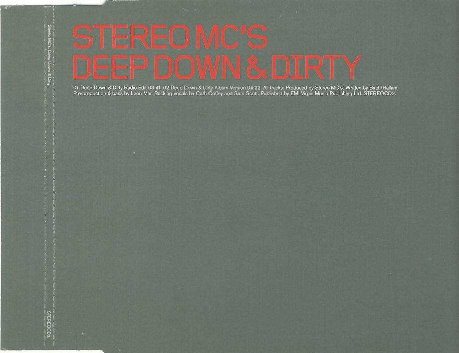 STEREO MC'S - Deep Down & Dirty - Disque CD Maxi