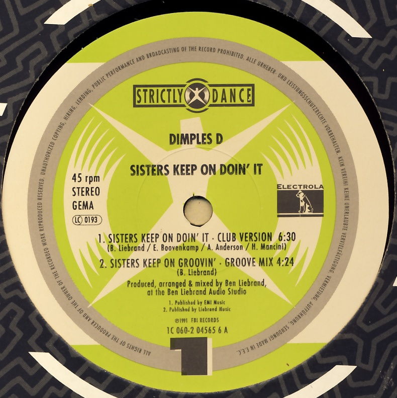 DIMPLES D - Sisters Keep On Doin' It - Disque Maxi x 1