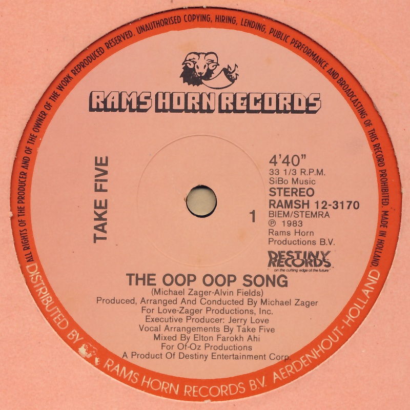 TAKE FIVE - The Oop Oop Song / Join Us - Disque Maxi x 1