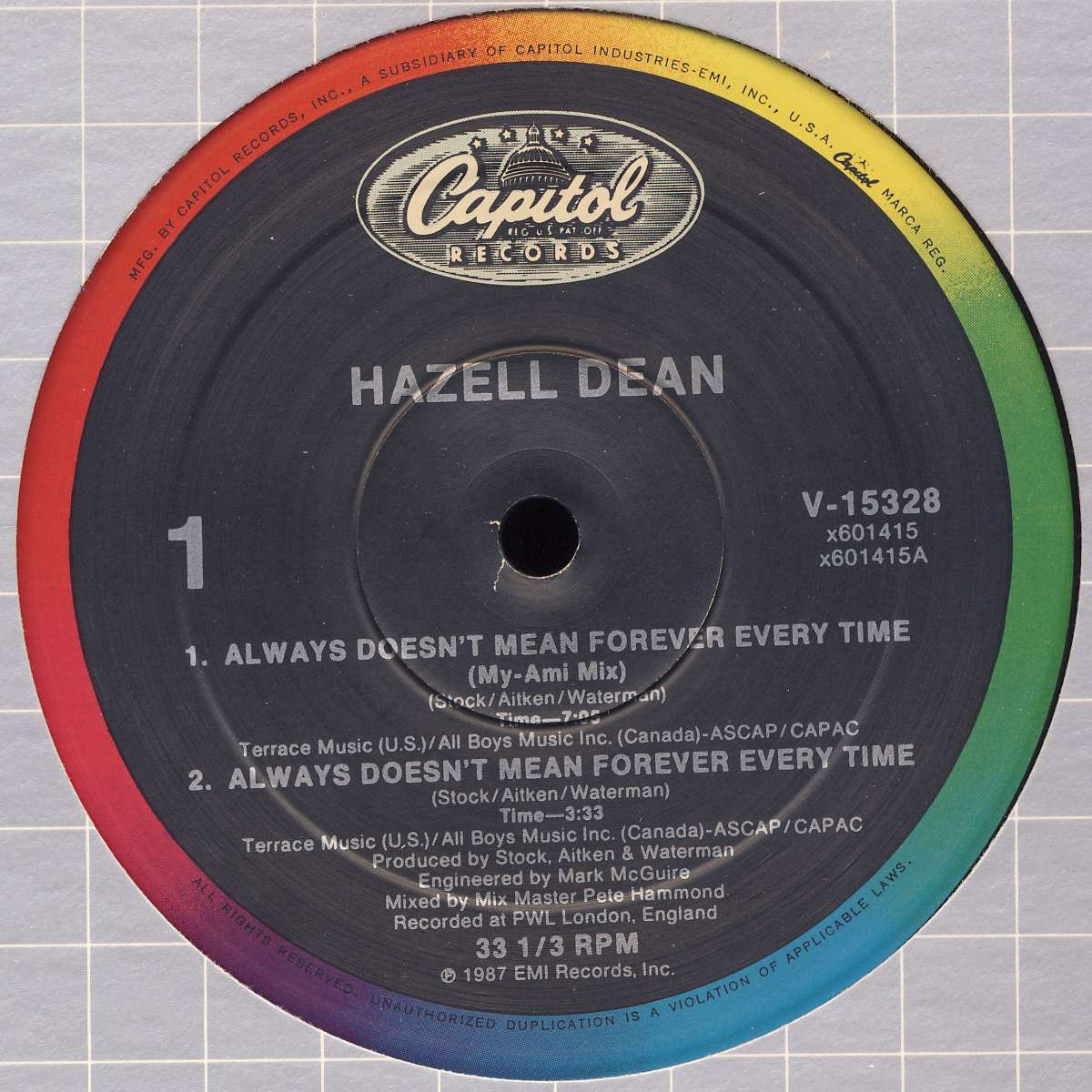 DEAN, HAZELL - Always Doesn't Mean Forever Every Time - Disque Maxi x 1