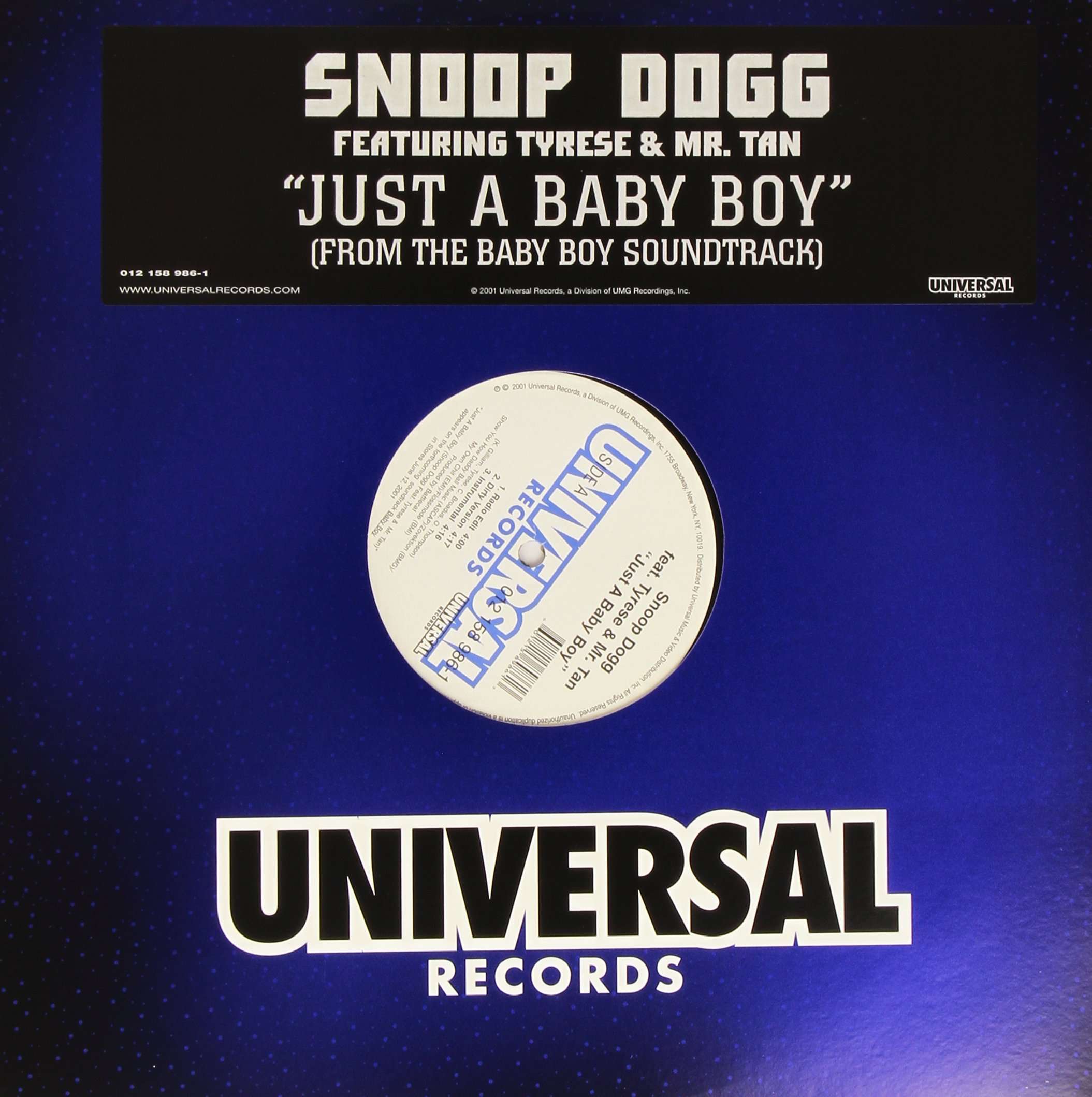 SNOOP DOGG - Just A Baby Boy (feat. Tyrese & Mr. Tan) - Disque Maxi x 1
