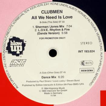 Clubmen - All We Need Is Love