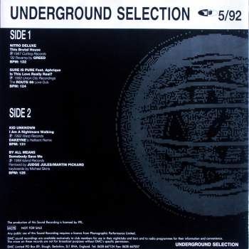 Various - DMC Underground Selection 5/92