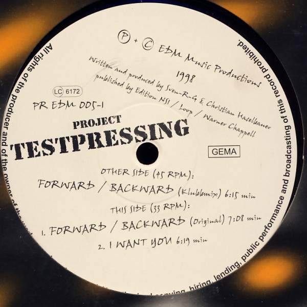 Project Testpressung - Forward / Backward