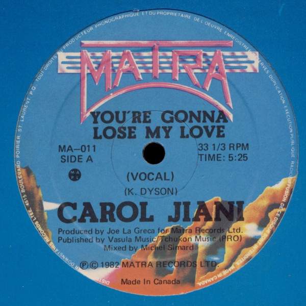 Carol Jiani - You're Gonna Lose My Love